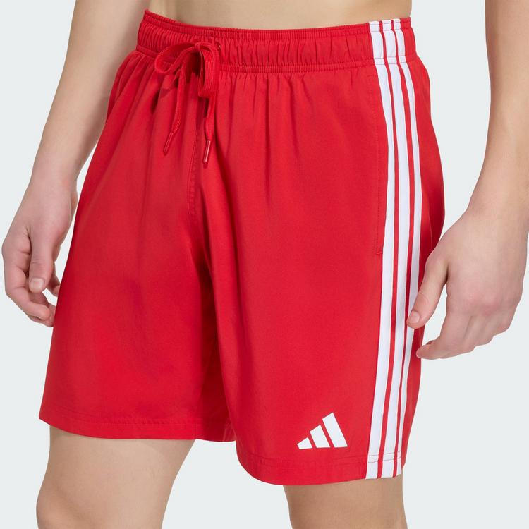 adidas adidas 3-STREIFEN BADESHORTS, 20,5 CM Badehose Herren - Better Scarlet / White - 0 | SportScheck