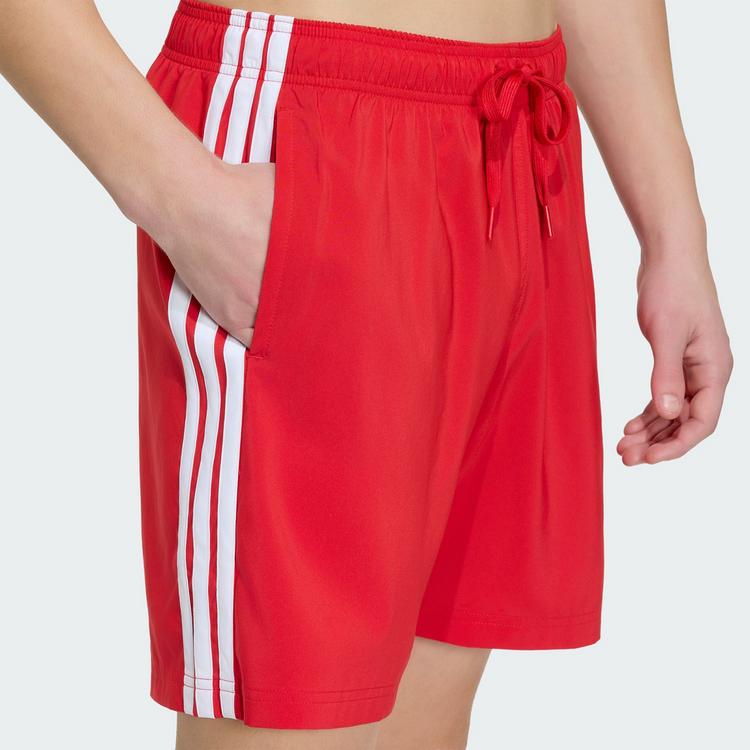 adidas adidas 3-STREIFEN BADESHORTS, 20,5 CM Badehose Herren - Better Scarlet / White - 1 | SportScheck
