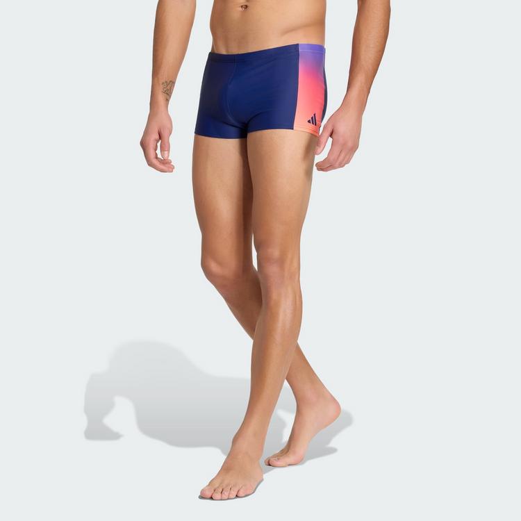 adidas adidas GRADIENT SWIM BOXERS Badehose Herren - Dark Blue / Solar Purple / Pure Turbo / Lucid Orange - 0 | SportScheck