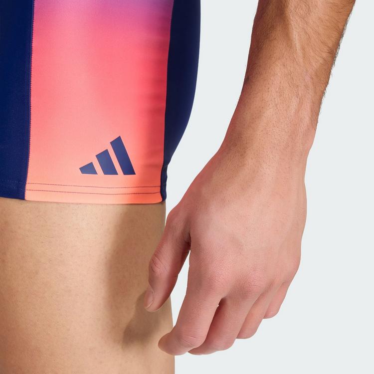 adidas adidas GRADIENT SWIM BOXERS Badehose Herren - Dark Blue / Solar Purple / Pure Turbo / Lucid Orange - 0 | SportScheck