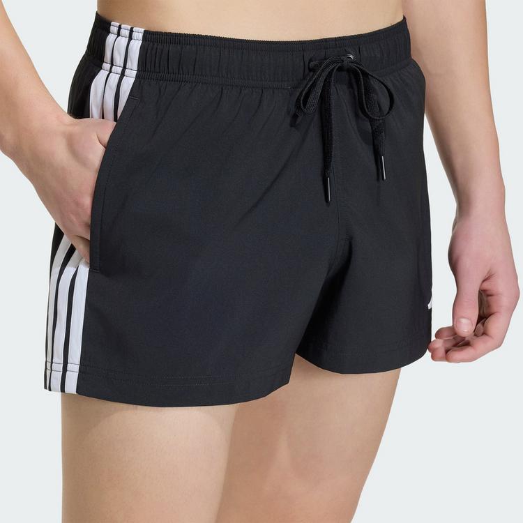 adidas adidas 3-STREIFEN BADESHORTS, 3 ZOLL Badehose Herren - Black / White - 1 | SportScheck