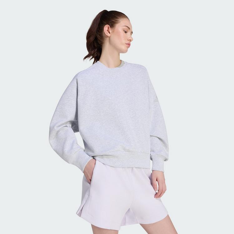 adidas adidas SOFT LUX SWEATSHIRT, LOCKER GESCHNITTEN Sweatshirt Damen - Light Grey Heather - 0 | SportScheck