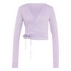 adidas 3-STREIFEN STUDIO SOFT BALLETT WICKELTOP Funktionsshirt Damen - Powder Plum / Pure Lemon