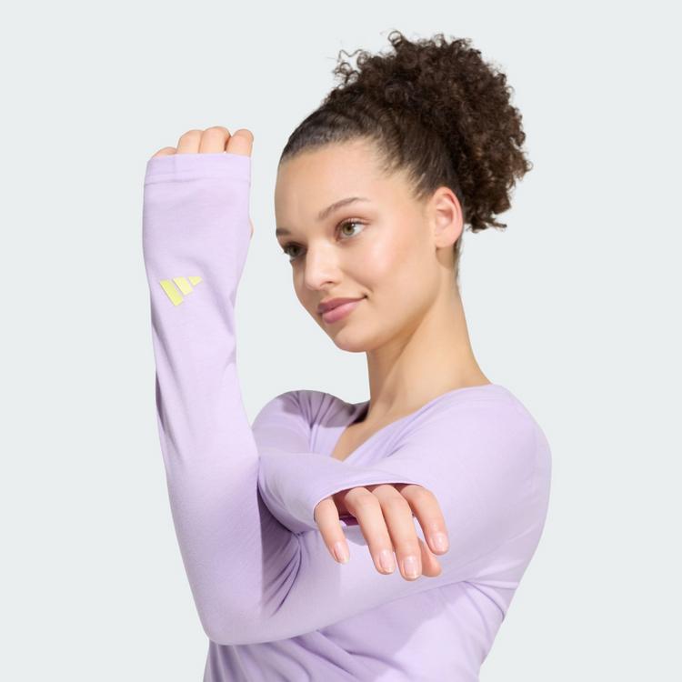 adidas adidas 3-STREIFEN STUDIO SOFT BALLETT WICKELTOP Funktionsshirt Damen - Powder Plum / Pure Lemon - 0 | SportScheck