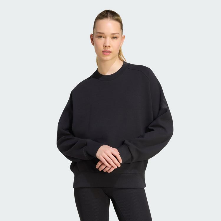 adidas adidas SOFT LUX SWEATSHIRT, LOCKER GESCHNITTEN Sweatshirt Damen - Black - 0 | SportScheck