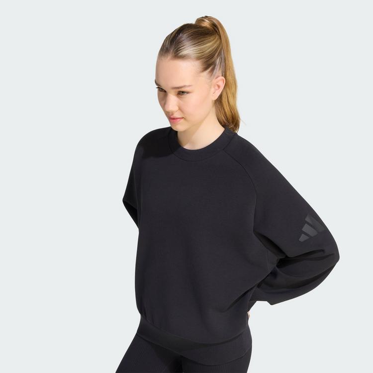 adidas adidas SOFT LUX SWEATSHIRT, LOCKER GESCHNITTEN Sweatshirt Damen - Black - 0 | SportScheck