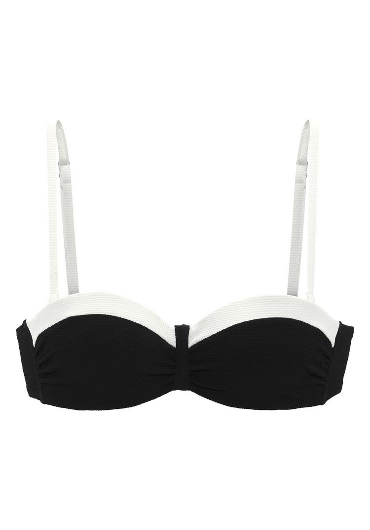 Lascana Lascana B&uuml;gel-Bandeau-Bikini-Top Bikini Oberteil Damen - schwarz-creme - 0 | SportScheck