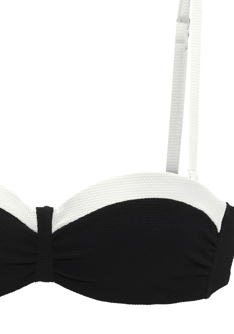 Lascana Lascana B&uuml;gel-Bandeau-Bikini-Top Bikini Oberteil Damen - schwarz-creme - 1 | SportScheck