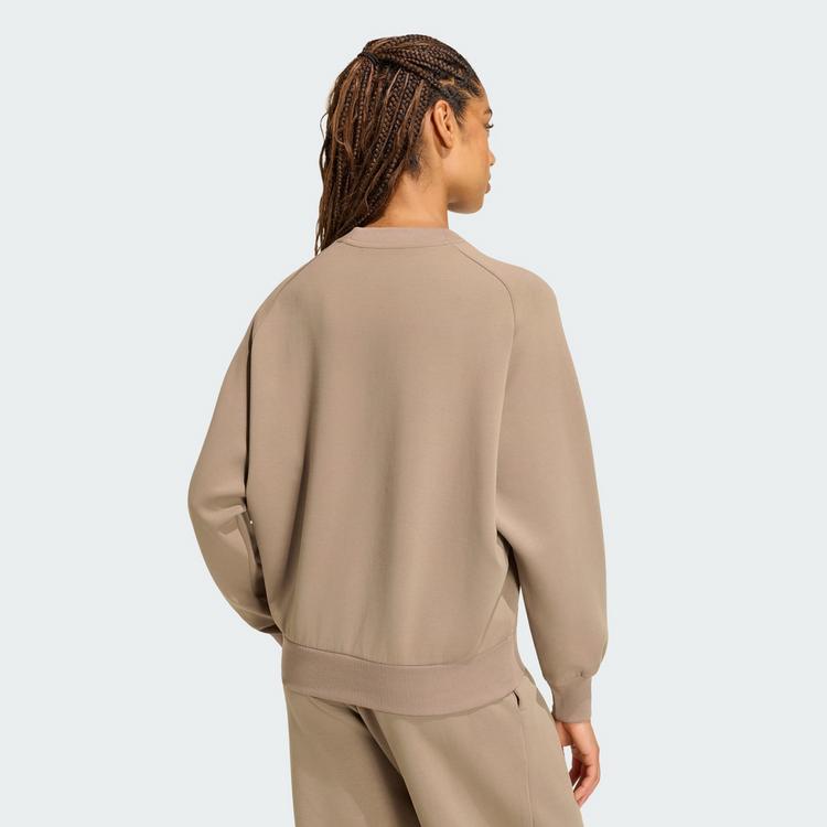 adidas adidas SOFT LUX SWEATSHIRT, LOCKER GESCHNITTEN Sweatshirt Damen - Khaki Six - 1 | SportScheck