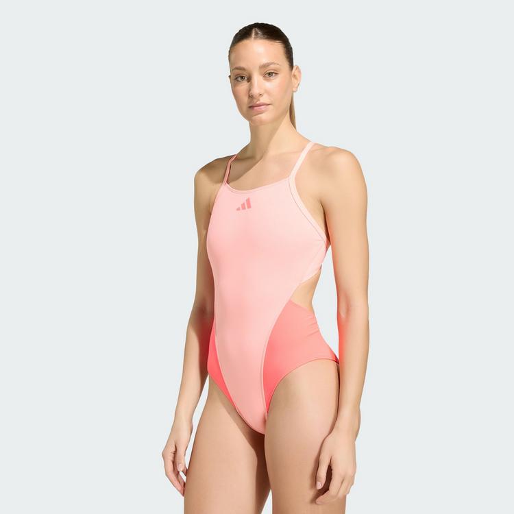 adidas adidas RIPSTREAM TEAM THIN STRAPS C-BACK Badeanzug Damen - Frozen Turbo / Solar Turbo - 0 | SportScheck