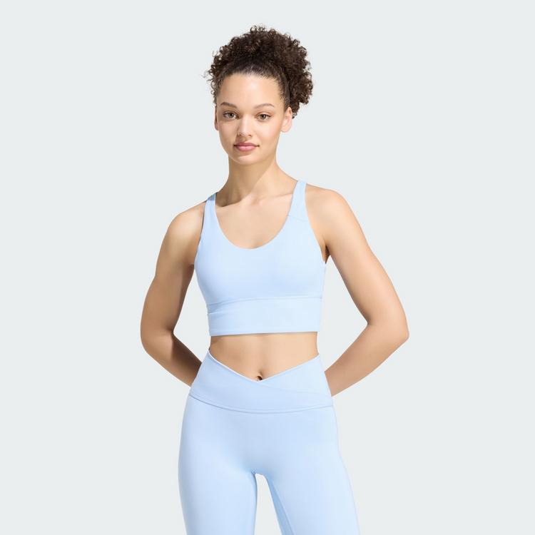 adidas adidas 3-Streifen Studio All Me Light Support BH Damen - Glow Blue - 0 | SportScheck