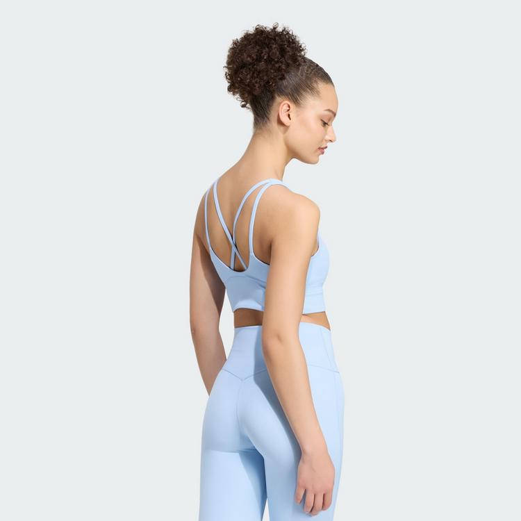 adidas adidas 3-Streifen Studio All Me Light Support BH Damen - Glow Blue - 1 | SportScheck