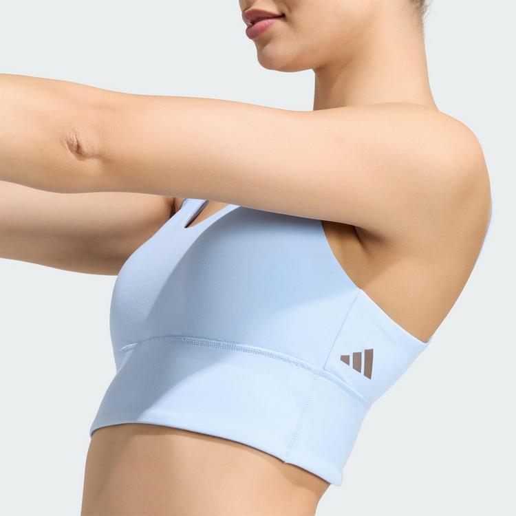 adidas adidas 3-Streifen Studio All Me Light Support BH Damen - Glow Blue - 1 | SportScheck