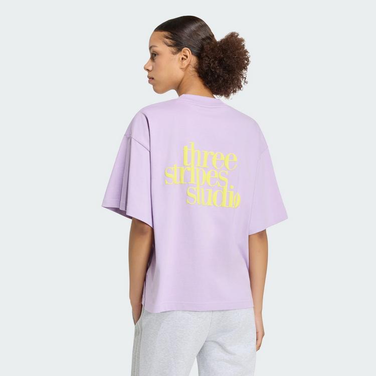 adidas adidas 3 STRIPES STUDIO BOYFRIEND T-SHIRT T-Shirt Damen - Powder Plum - 1 | SportScheck