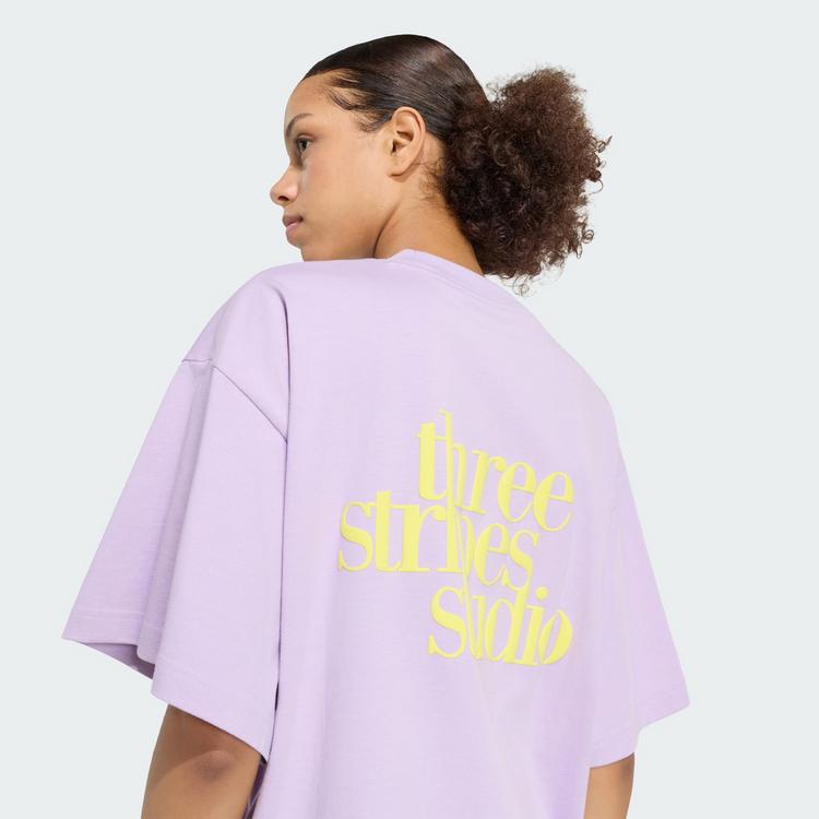 adidas adidas 3 STRIPES STUDIO BOYFRIEND T-SHIRT T-Shirt Damen - Powder Plum - 1 | SportScheck
