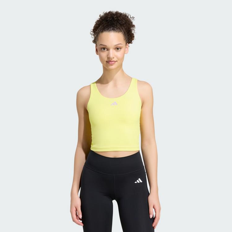 adidas adidas 3-Streifen Studio All Me Tanktop, Funktionstank Damen - Pure Lemon - 0 | SportScheck