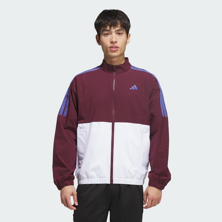 adidas adidas BEYOND TWISTWEAVE FULL-ZIP WINDBREAKER Windbreaker Herren - White / Maroon - 0 | SportScheck