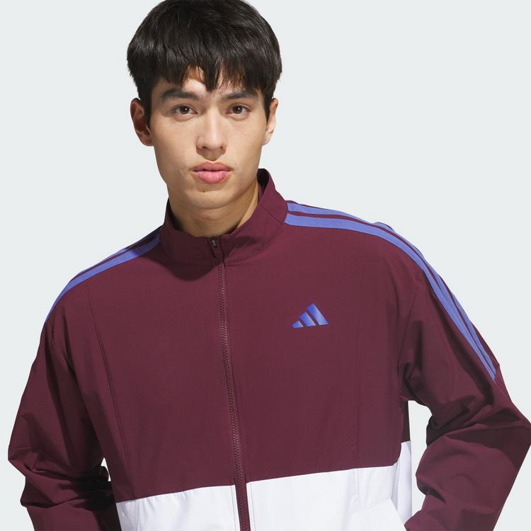 adidas adidas BEYOND TWISTWEAVE FULL-ZIP WINDBREAKER Windbreaker Herren - White / Maroon - 0 | SportScheck