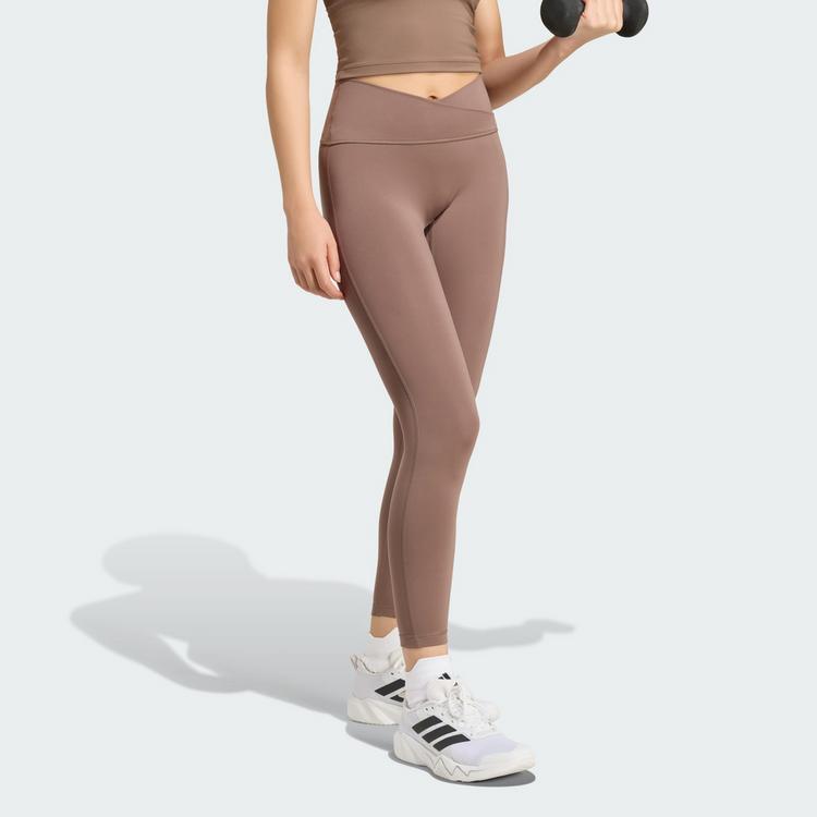 adidas adidas 3-Streifen Studio All Me 7/8 X-Over Tights Damen - Earth Strata - 0 | SportScheck