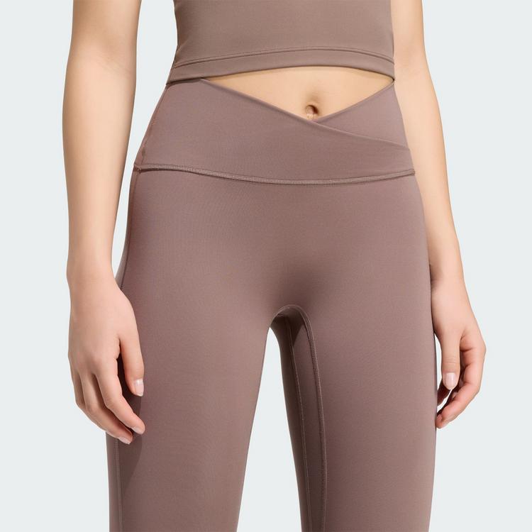 adidas adidas 3-Streifen Studio All Me 7/8 X-Over Tights Damen - Earth Strata - 0 | SportScheck