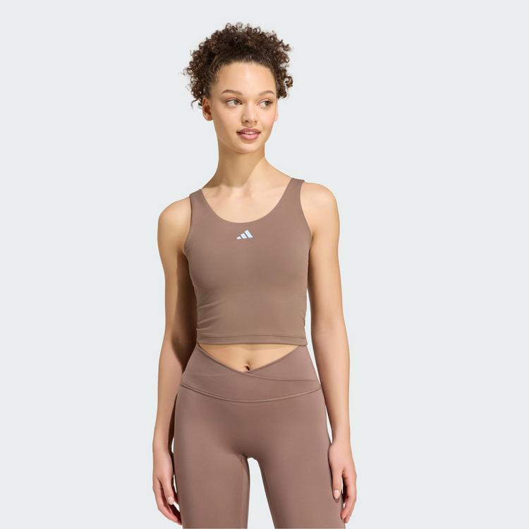 adidas adidas 3-Streifen Studio All Me Tanktop, Funktionstank Damen - Earth Strata - 0 | SportScheck
