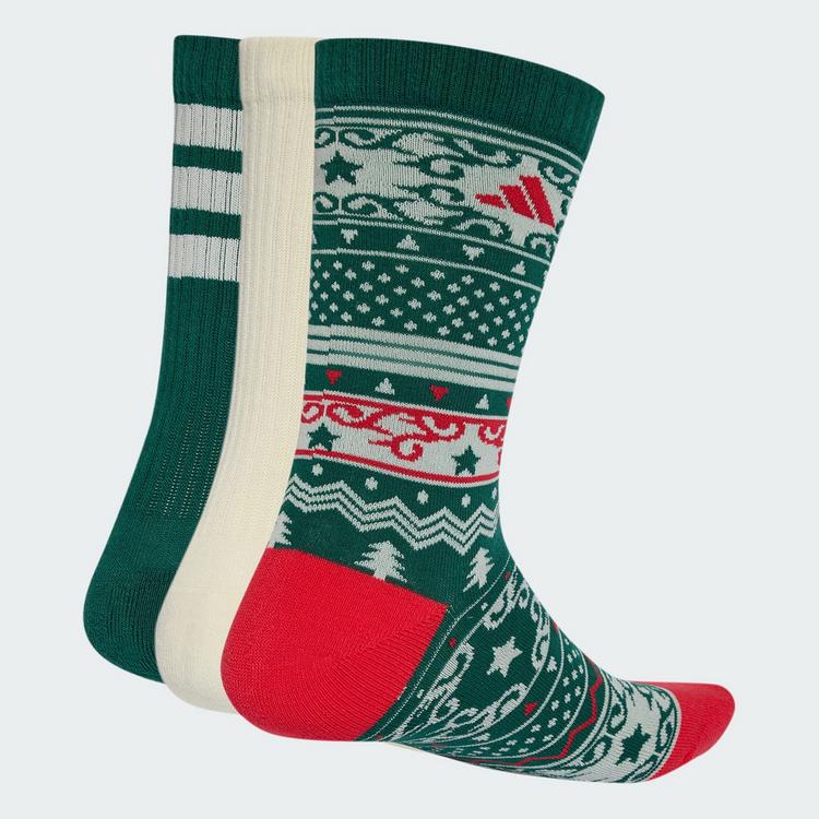 adidas adidas adidas CHRISTMAS GRAPHIC CREW SOCKEN Socken - Collegiate Green / Ivory / Pure Ruby - 0 | SportScheck