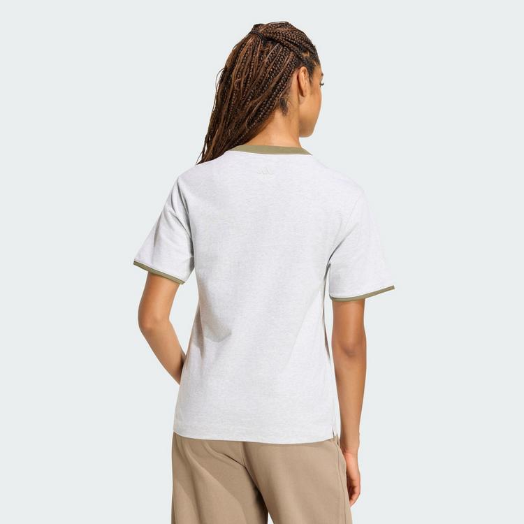 adidas adidas Seasonal Essentials Colorpop T-Shirt Funktionsshirt Damen - Light Grey Heather / Olive Strata - 1 | SportScheck