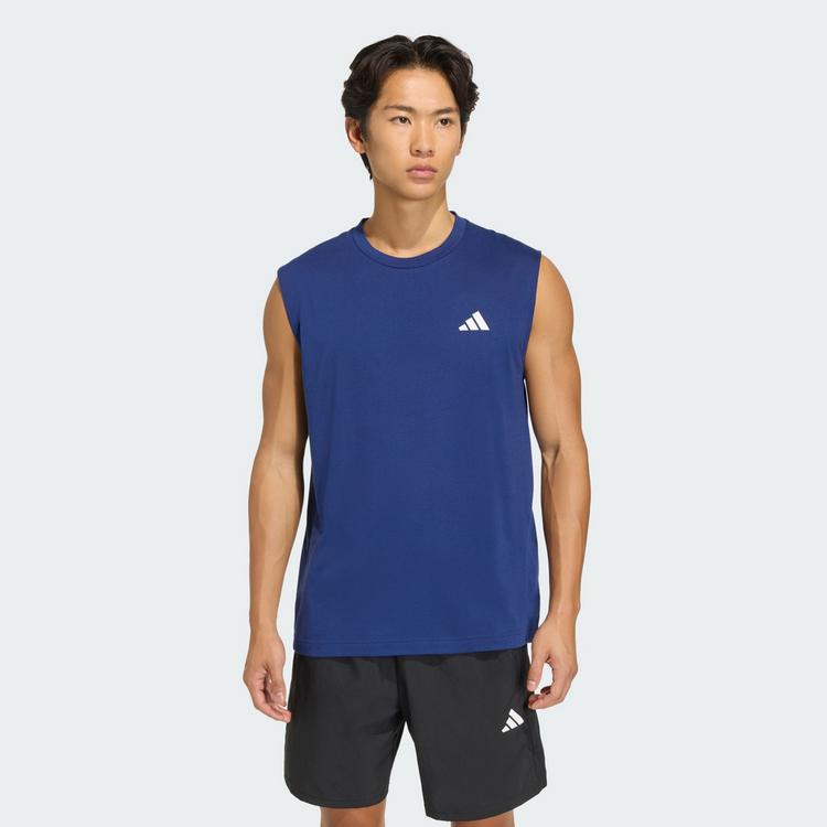 adidas adidas WORKOUT ESSENTIALS FEELREADY &Auml;RMELLOSES Funktionstank Herren - Dark Blue - 0 | SportScheck