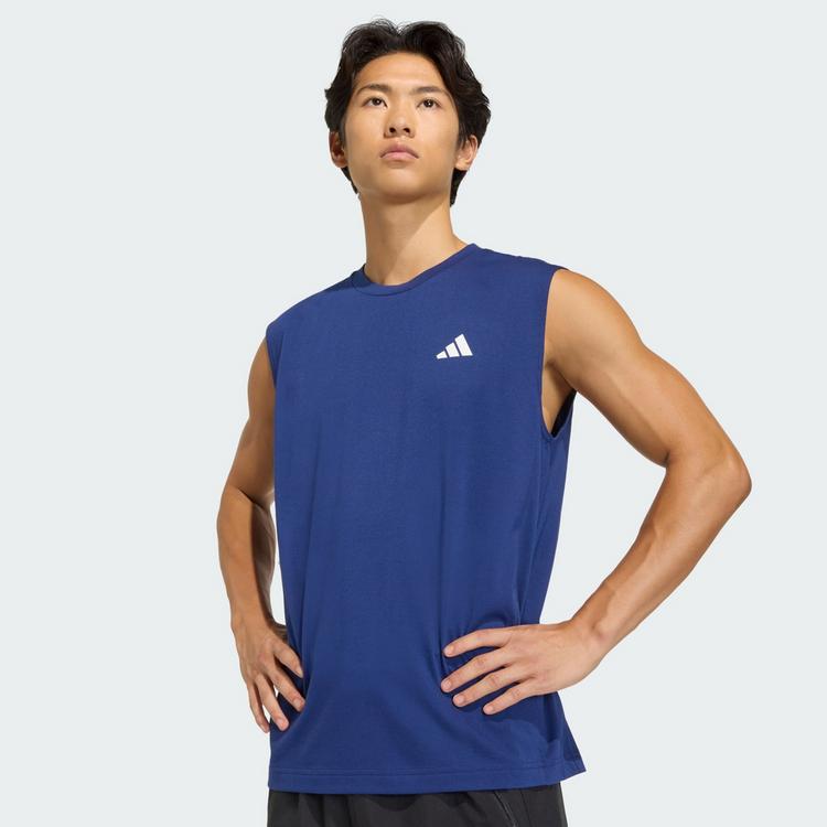 adidas adidas WORKOUT ESSENTIALS FEELREADY &Auml;RMELLOSES Funktionstank Herren - Dark Blue - 0 | SportScheck