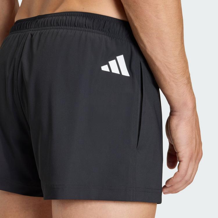 adidas adidas LOGO ELASTISCHE STRICK-BADEHOSE 7,6 CM Badehose Herren - Black / White - 0 | SportScheck