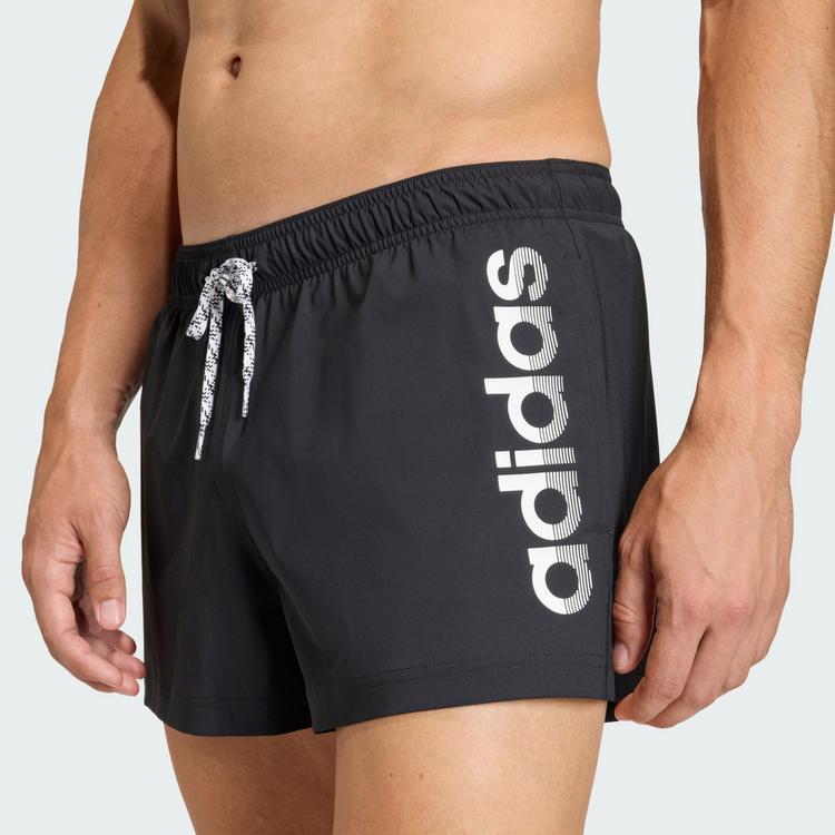 adidas adidas LOGO ELASTISCHE STRICK-BADEHOSE 7,6 CM Badehose Herren - Black / White - 1 | SportScheck