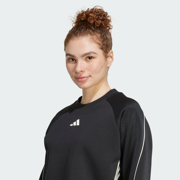 adidas adidas Stadium 3-Streifen Sweatshirt mit Sweatshirt Damen - Black / Off White - 0 | SportScheck