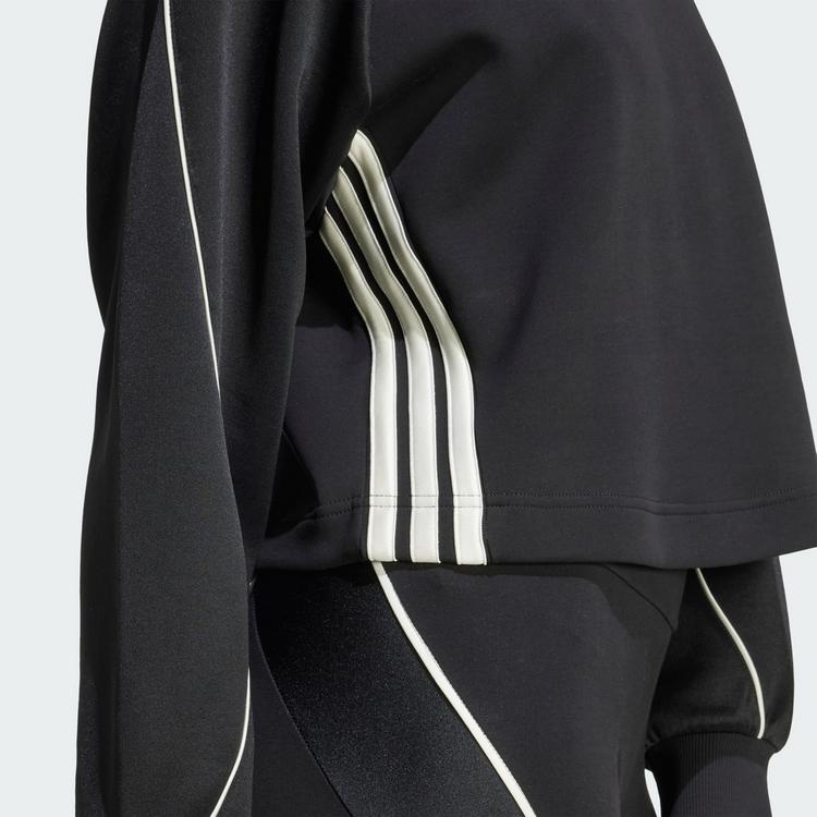 adidas adidas Stadium 3-Streifen Sweatshirt mit Sweatshirt Damen - Black / Off White - 1 | SportScheck