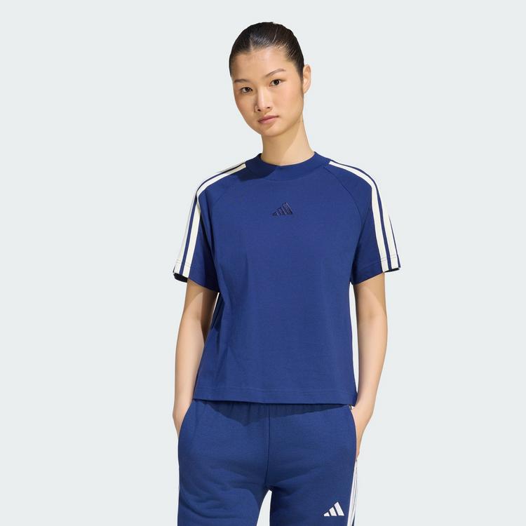adidas adidas ADIDAS KIT 3-STREIFEN T-SHIRT T-Shirt Damen - Dark Blue / Off White - 0 | SportScheck