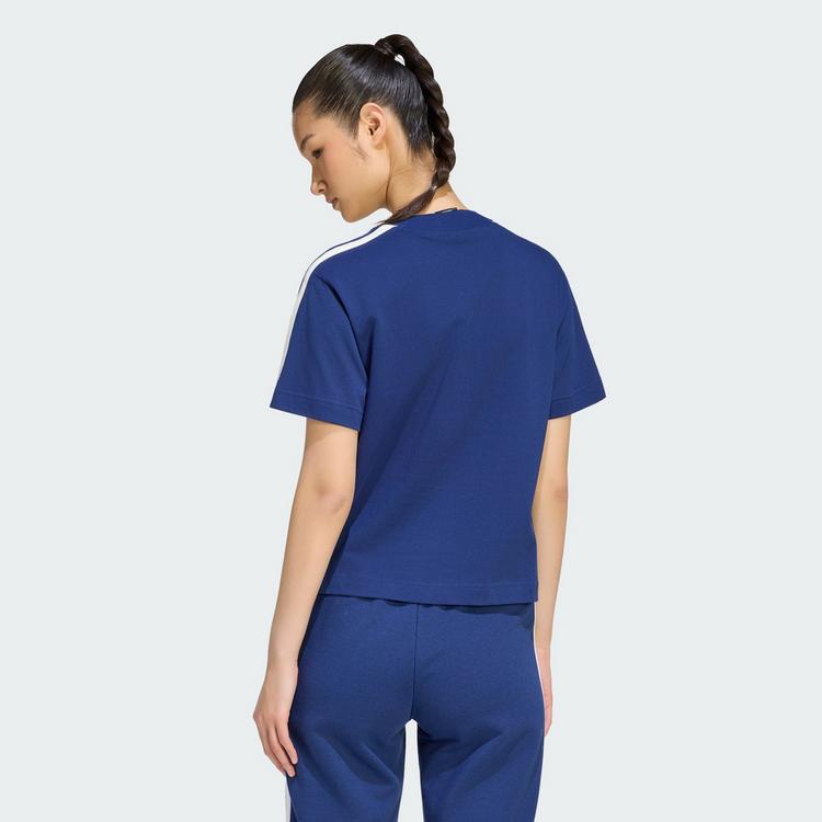 adidas adidas ADIDAS KIT 3-STREIFEN T-SHIRT T-Shirt Damen - Dark Blue / Off White - 1 | SportScheck