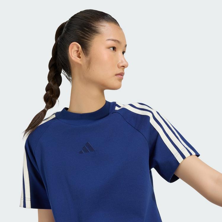 adidas adidas ADIDAS KIT 3-STREIFEN T-SHIRT T-Shirt Damen - Dark Blue / Off White - 1 | SportScheck