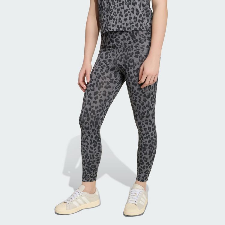adidas adidas SPORTLEGGINGS MIT ANIMALPRINT Leggings Kinder - Grey Four / Grey Six / Black / Grey Six - 0 | SportScheck