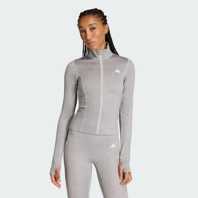 adidas adidas Workout Essentials Heather Jacke mit Trainingsanzug Damen - Grey Two Mel - 0 | SportScheck