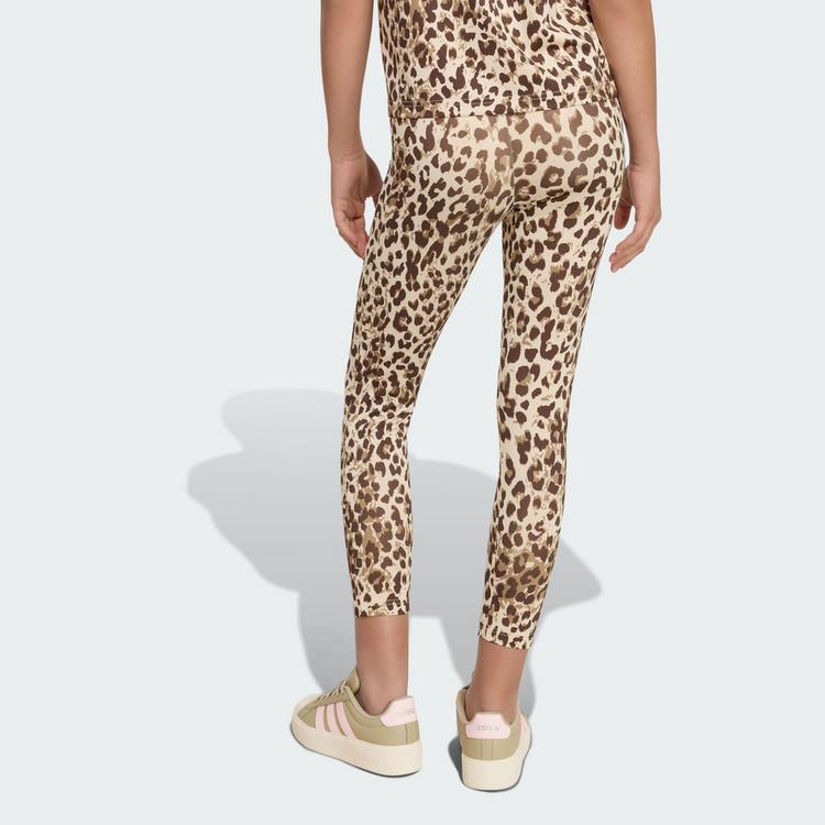 adidas adidas SPORTLEGGINGS MIT ANIMALPRINT Leggings Kinder - Crystal Linen / Khaki Six / Dark Brown / Dark Brown - 1 | SportScheck