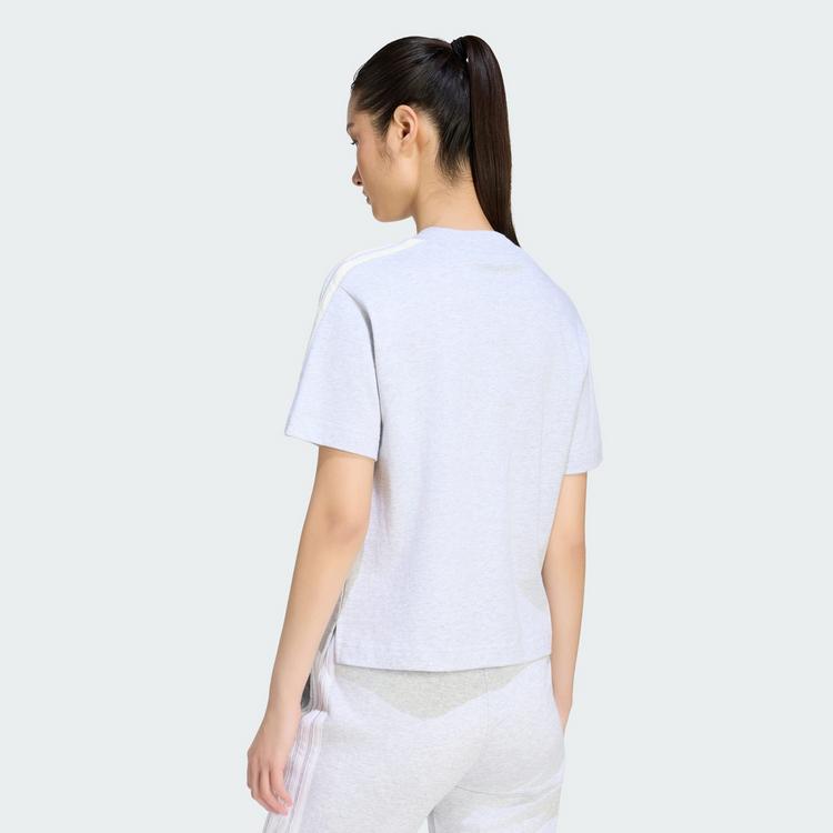 adidas adidas ADIDAS KIT 3-STREIFEN T-SHIRT T-Shirt Damen - Light Grey Heather / Off White - 1 | SportScheck