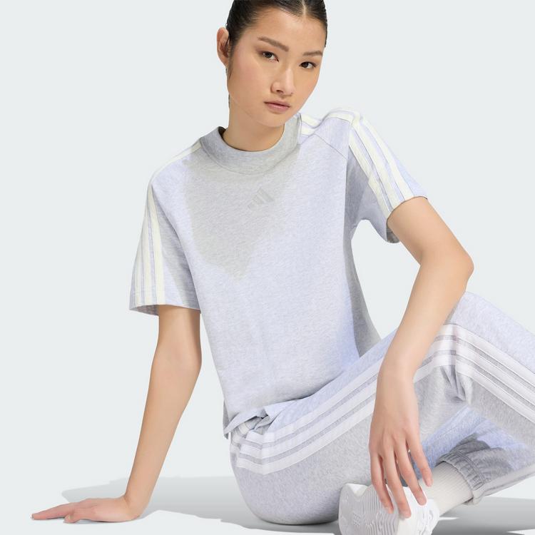 adidas adidas ADIDAS KIT 3-STREIFEN T-SHIRT T-Shirt Damen - Light Grey Heather / Off White - 2 | SportScheck