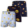 HAPPY SHORTS Web-Boxershorts Unterhose Herren - Burger/Pizza/Bier