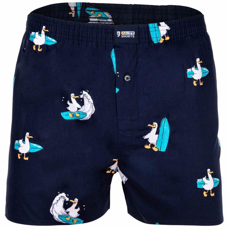 HAPPY SHORTS HAPPY SHORTS Web-Boxershorts Unterhose Herren - M&ouml;we/Frog/Surfing Seagull - 6 | SportScheck