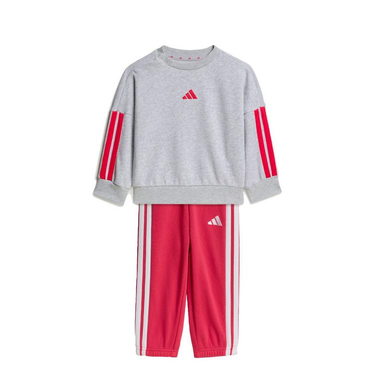 adidas adidas Essentials Kids Jogginganzug Trainingsanzug Kinder - Light Grey Heather / Power Pink - 0 | SportScheck