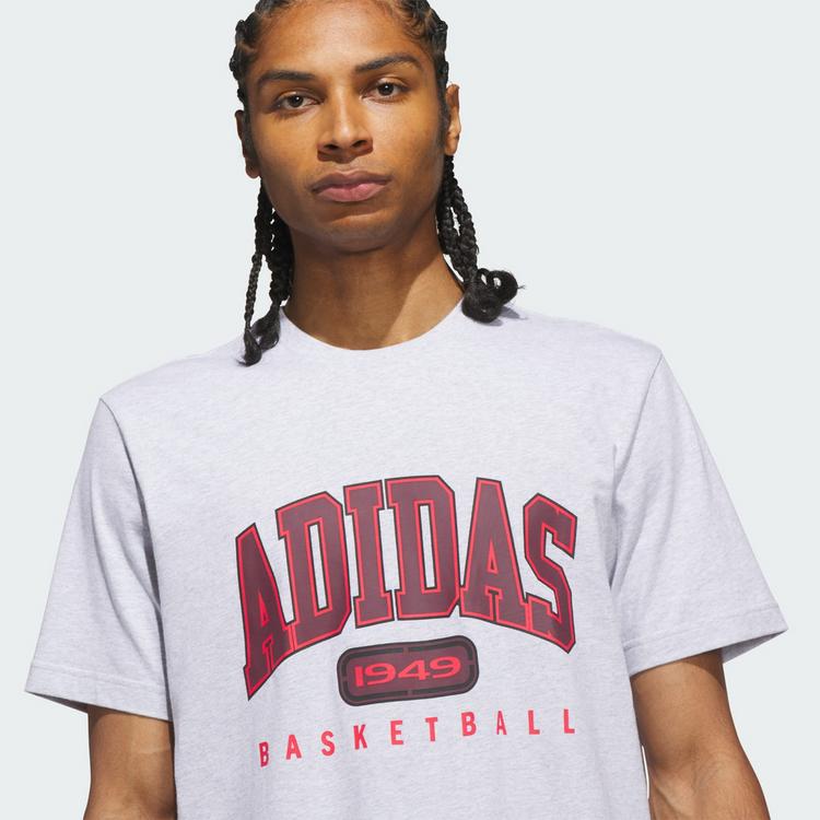 adidas adidas Collegiate Grafik T-Shirt Basketball Shirt Herren - Light Grey Heather - 0 | SportScheck