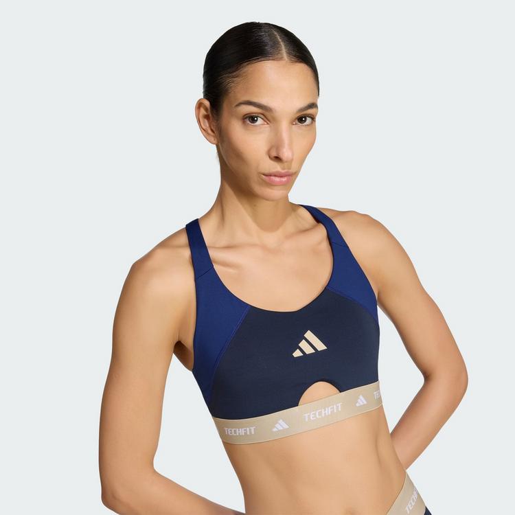 adidas adidas TECHFIT Workout Color Block BH, BH Damen - Dark Blue / Legend Ink - 1 | SportScheck