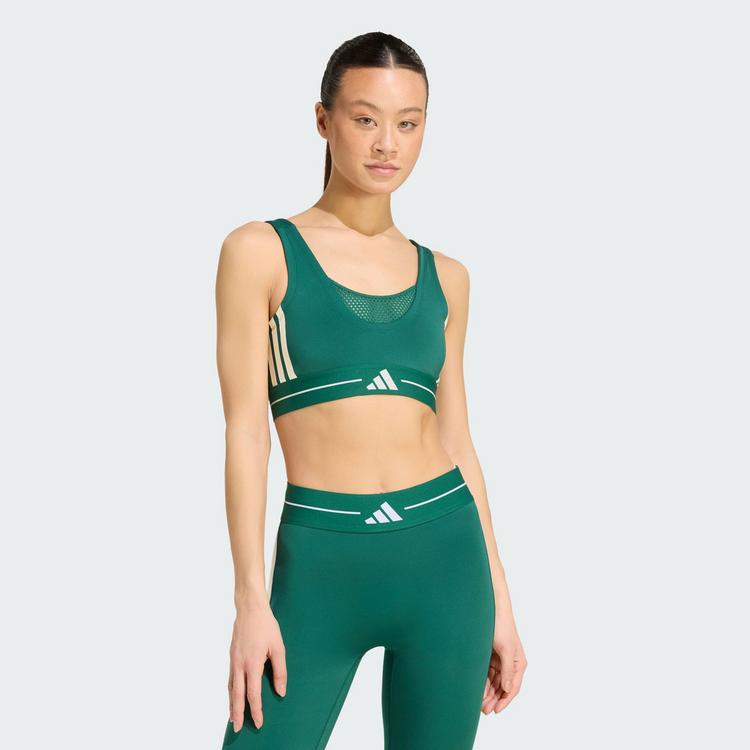 adidas adidas Hyperglam 3-Streifen Color Block BH Damen - Collegiate Green - 0 | SportScheck