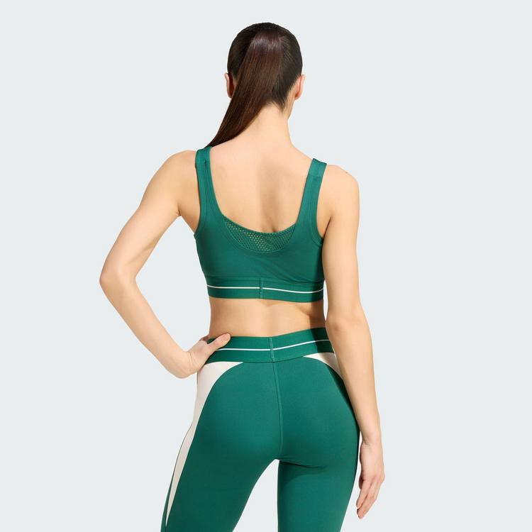 adidas adidas Hyperglam 3-Streifen Color Block BH Damen - Collegiate Green - 1 | SportScheck