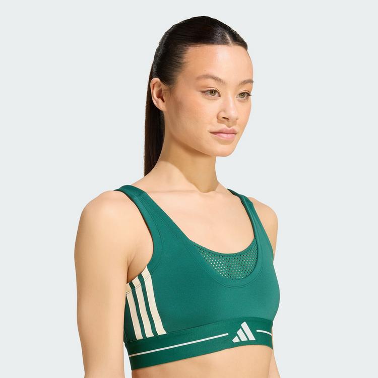 adidas adidas Hyperglam 3-Streifen Color Block BH Damen - Collegiate Green - 0 | SportScheck