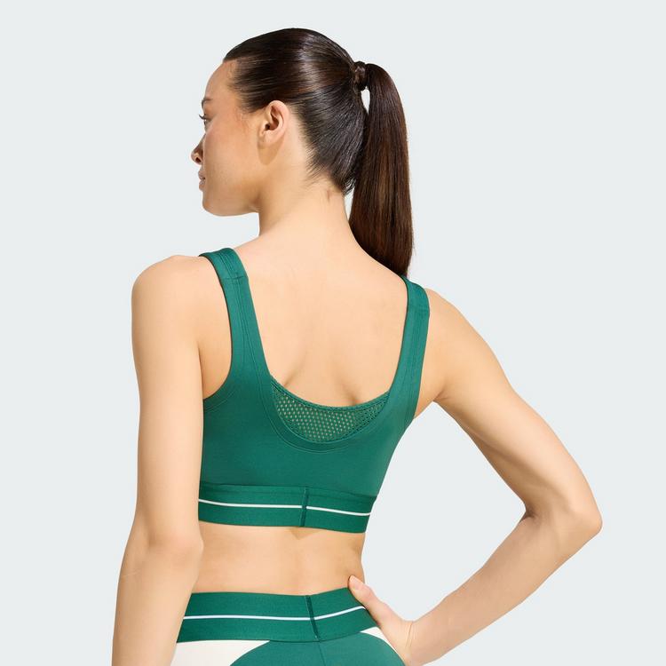adidas adidas Hyperglam 3-Streifen Color Block BH Damen - Collegiate Green - 1 | SportScheck